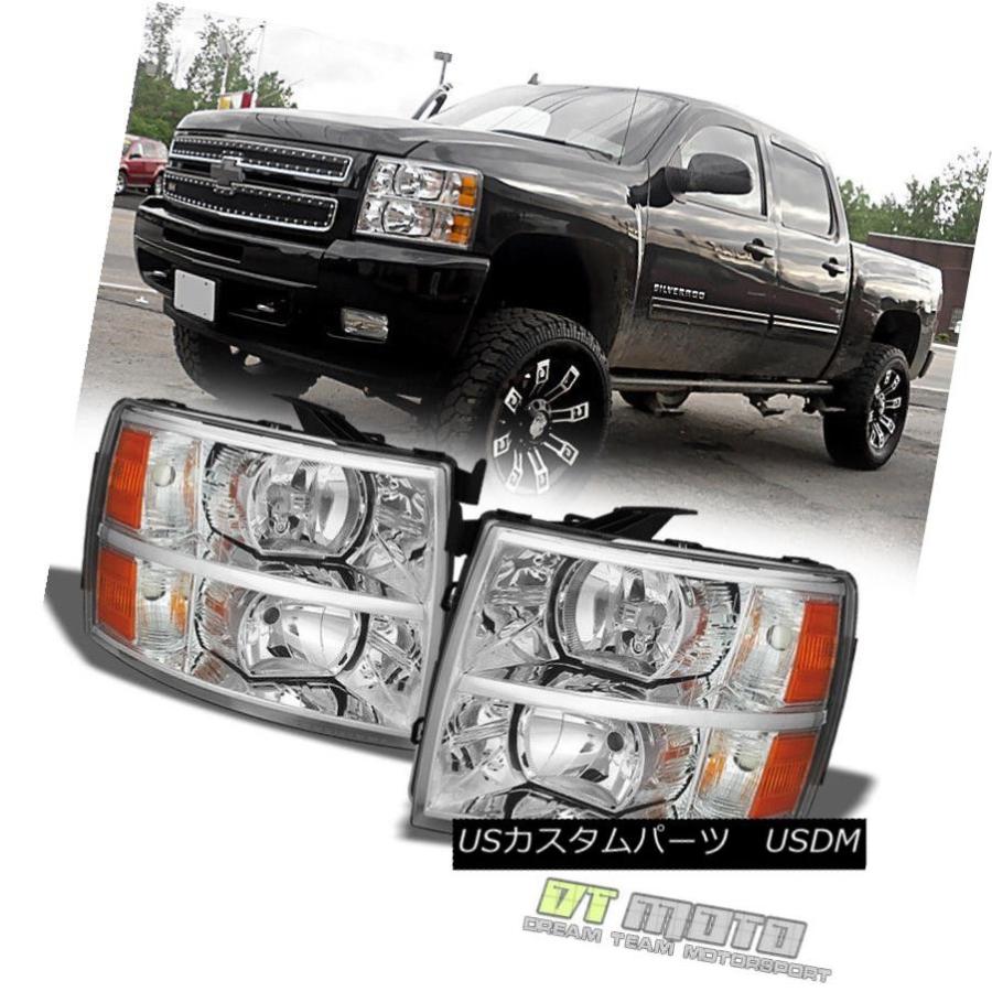 ヘッドライト 2007-2013 Chevy Silverado1500 2500 3500クリスタルヘッドライトヘッドランプ左+右 2007-201