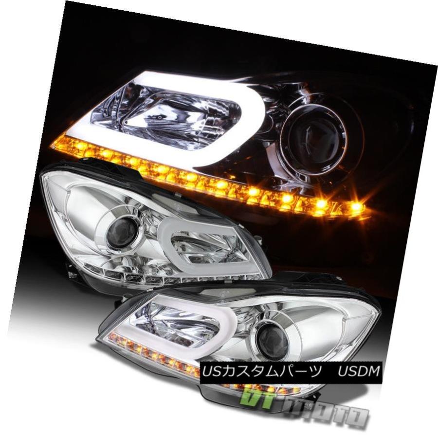 ヘッドライト 2012-2014 Mercedes W204 C250 C300 C350 C63 AMG LED DRLチューブプロジェクターヘッド