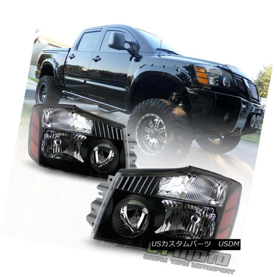 ヘッドライト 2004年?2015年Titan 04-07 Armada BlackヘッドライトヘッドランプLeft + Right 04-15 se