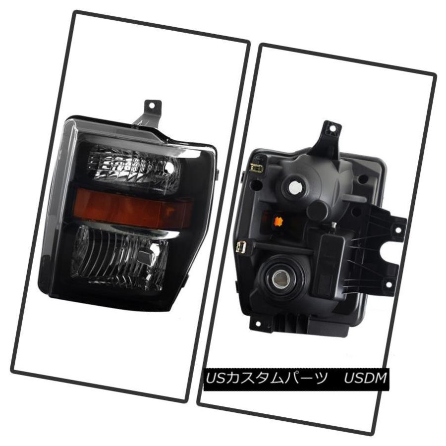 ヘッドライト ブラックスモーク2008-2010 Ford F250 F350 SuperDutyヘッドライトヘッドランプLeft + Right Bの画像