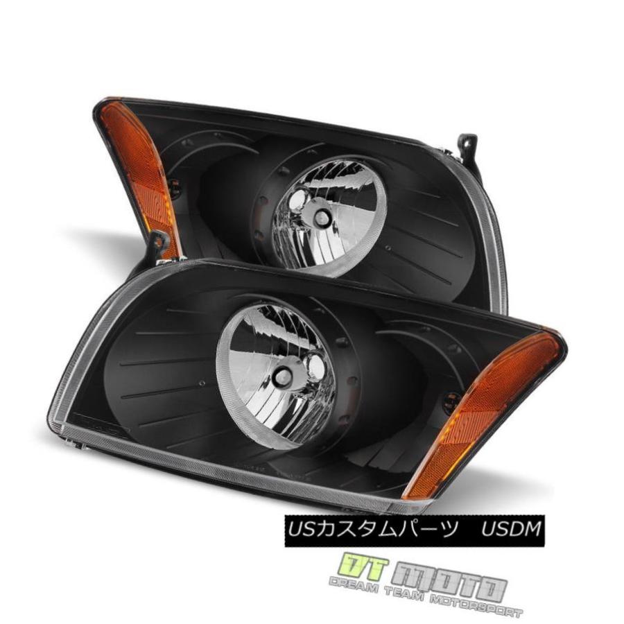 ヘッドライト ブラック2007-2012ダッジキャリバーR / T SXT SEヘッドライトヘッドランプ左+右07-12 Black 2007-201の画像