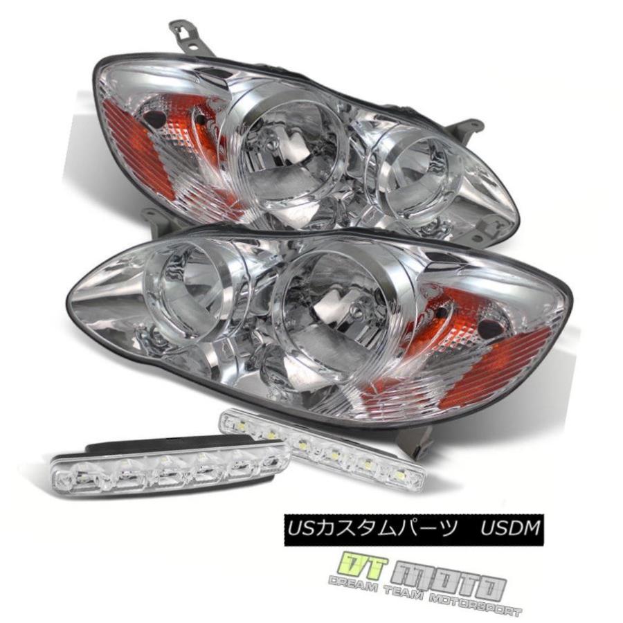 ヘッドライト 03-08トヨタカローラ交換用アンバーヘッドライトLmaps + Smdバンパーフォグライト For 03-08 Toyota Coro
