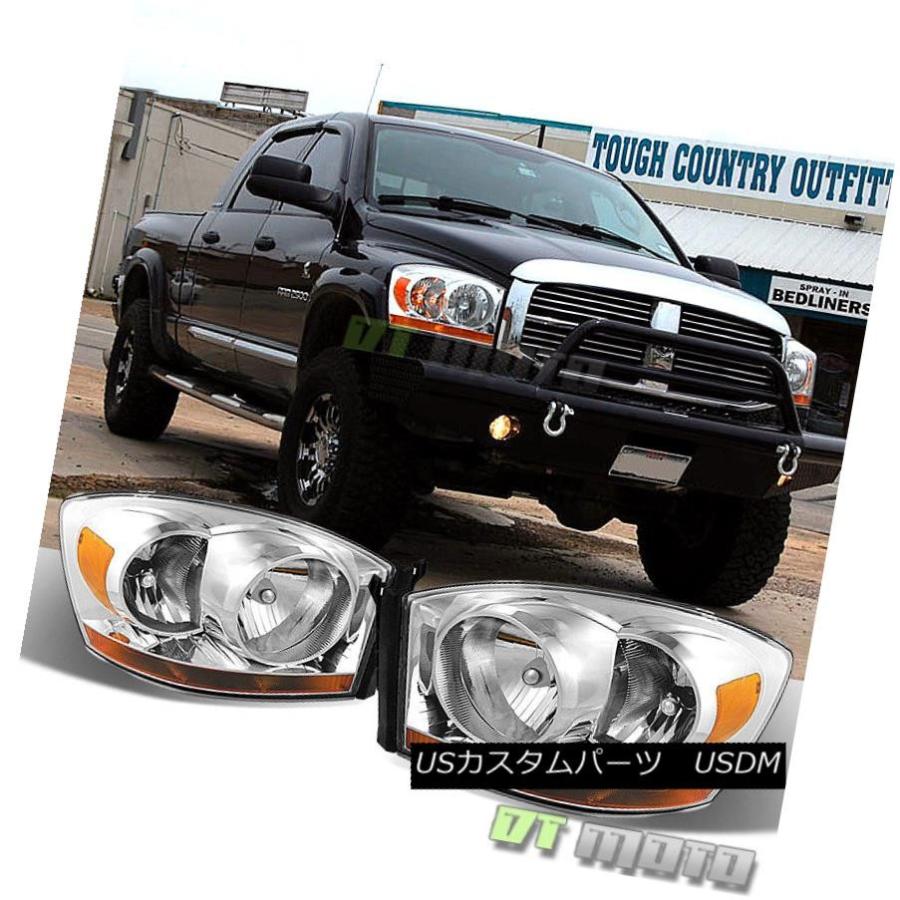 前照灯 2006-2008 Dodge Ram 1500/2500/3500クロームベゼルヘッドライトヘッドランプ左+右 2006-2008 D ライト、レンズ-その他ライト-車、バイク、自転車
