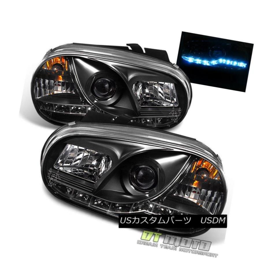 ヘッドライト ブラック99-06 VWゴルフMk3プロジェクターヘッドライト（フォグ+デイタイムLedランニングライト付き） Black 99-06の画像