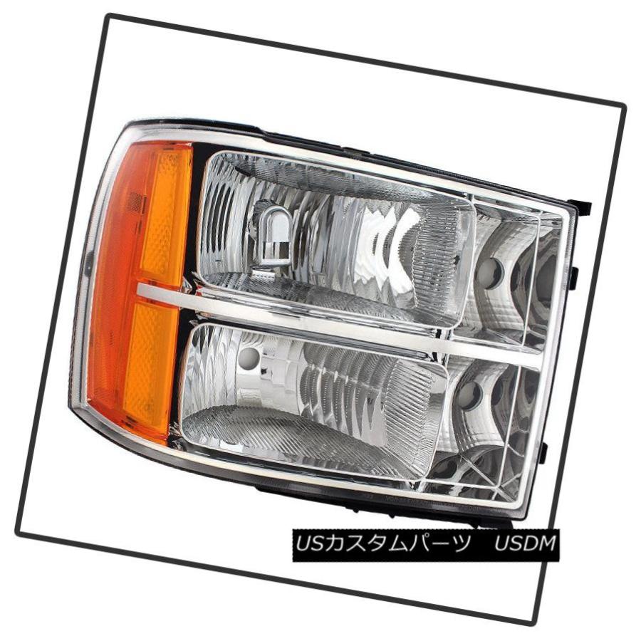 ヘッドライト 2007-2013 GMC Sierra 1500 2500HD 3500HDクリスタルヘッドライトヘッドランプ左+右 2007-201の画像