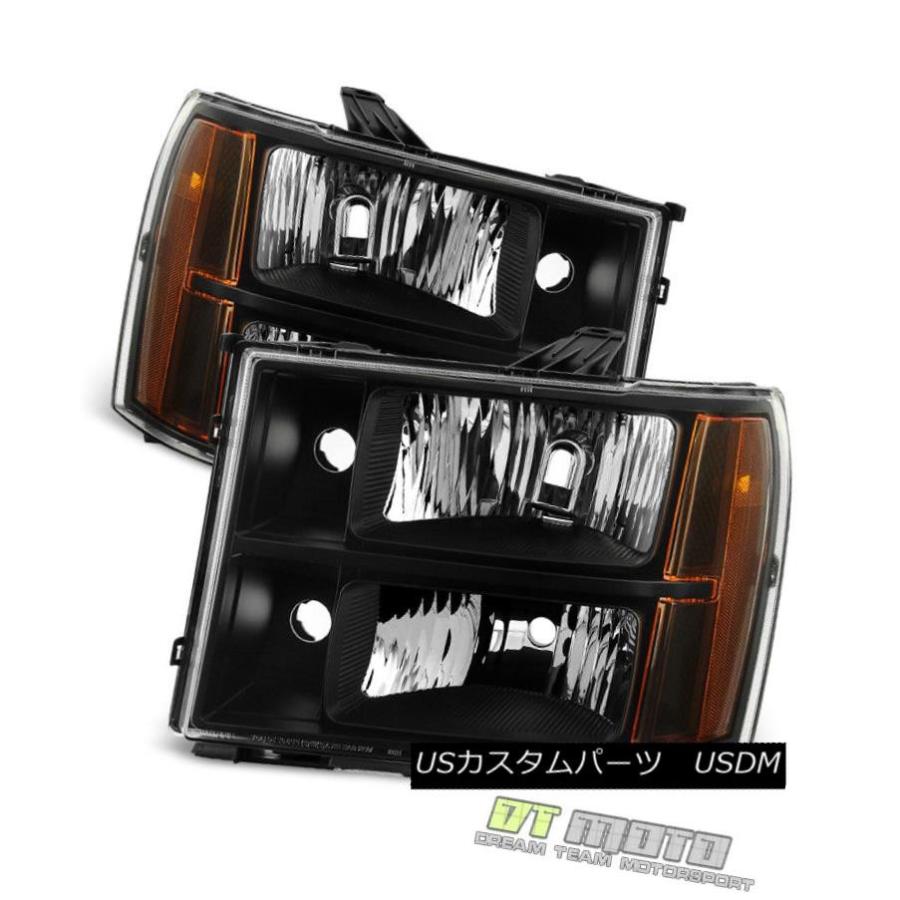 ヘッドライト ブラック2007-2013 GMC Sierra 1500 2500 3500ヘッドライトヘッドランプ07-13左+右 Black 20_1