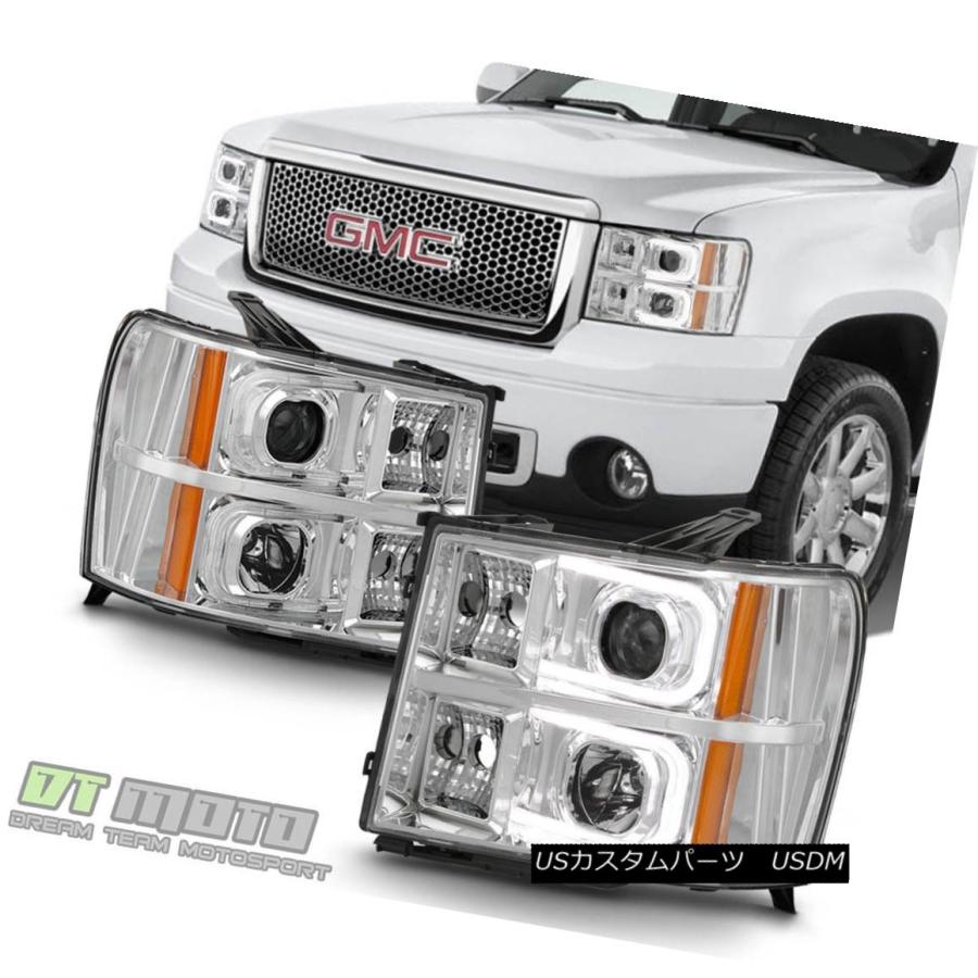 ヘッドライト 新2007-2013 GMC Sierra 1500 2500 OPTIC LEDバープロジェクターヘッドライトヘッドランプ New 2