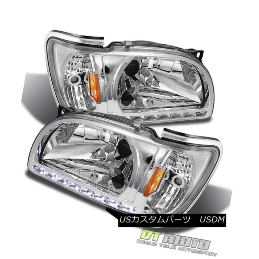 ヘッドライト 2001-2004トヨタタコマLED DRLヘッドライト、コーナーライト付き左+右 2001-2004 Toyota TacomaLED