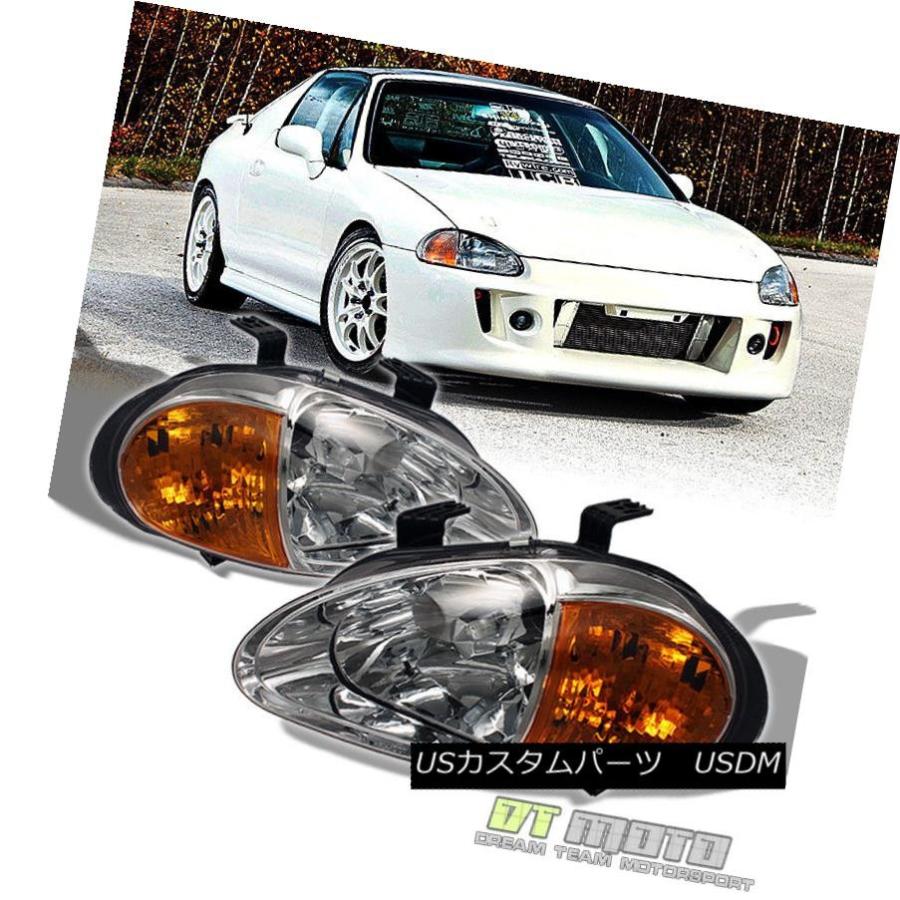 ヘッドライト 1993-1997 Honda Civic Del Sol 2in1ヘッドライト+ Cor wbr> ner信号ランプヘッドランプ Fo