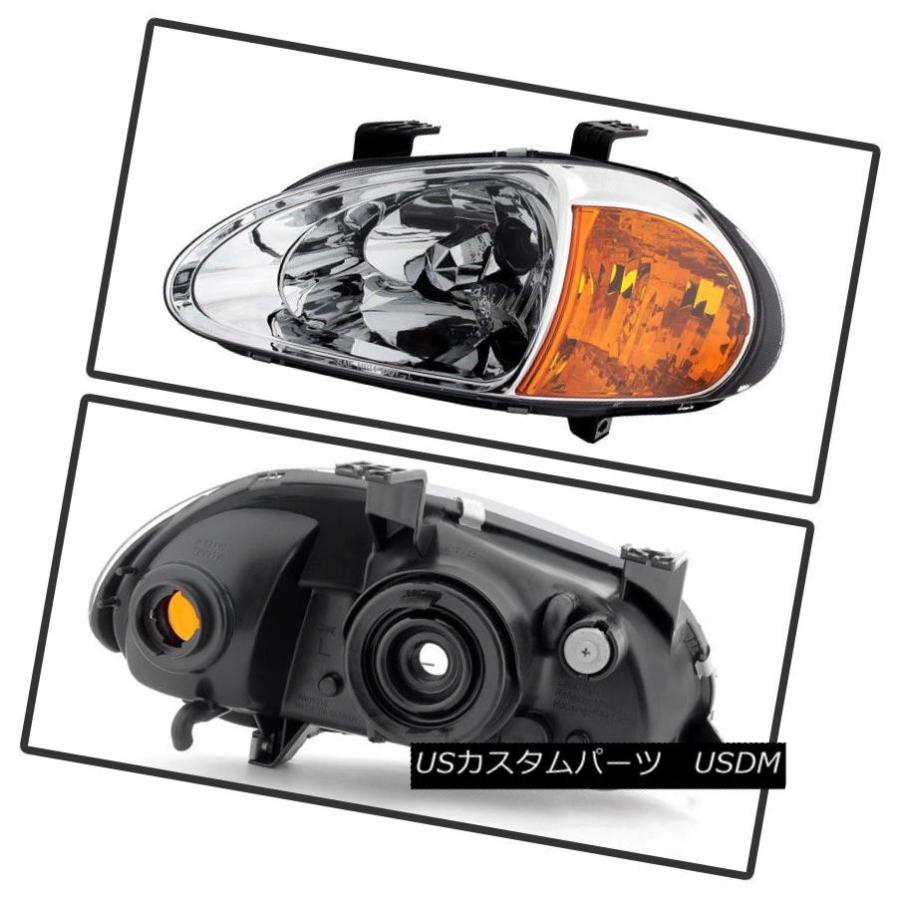 ヘッドライト 1993-1997 Honda Civic Del Sol 2in1ヘッドライト+ Cor wbr> ner信号ランプヘッドランプ Foの画像