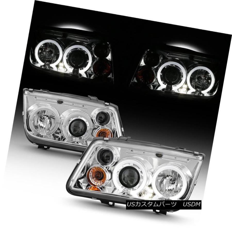 ヘッドライト 1999-2005 VW Jetta Mk4 Bora LEDデュアル・ハロー・プロジェクター・ヘッドライトランプ左右+ 1999-20