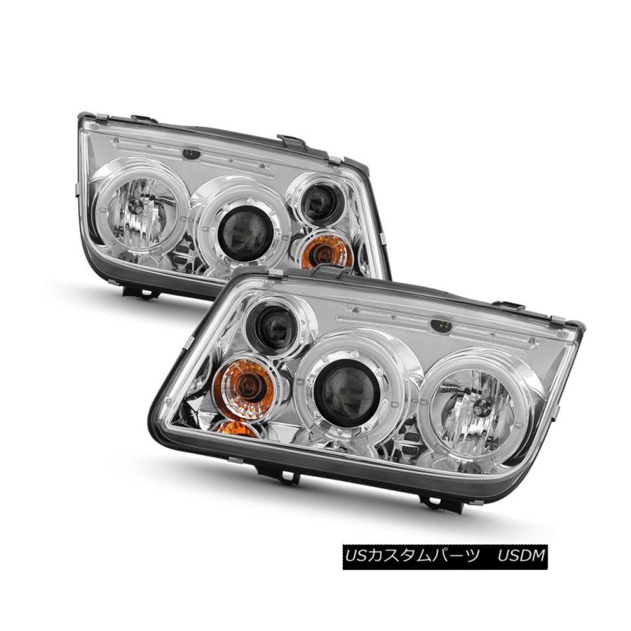 ヘッドライト 1999-2005 VW Jetta Mk4 Bora LEDデュアル・ハロー・プロジェクター・ヘッドライトランプ左右+ 1999-20の画像