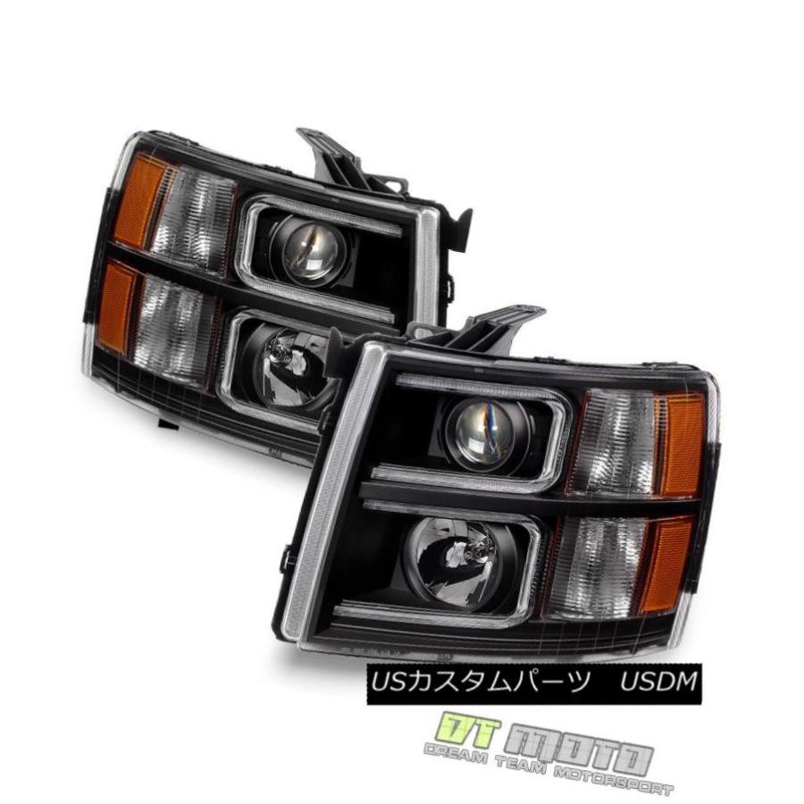 ヘッドライト ブラック2007-2013シボレーシルバラードOPTIC LED