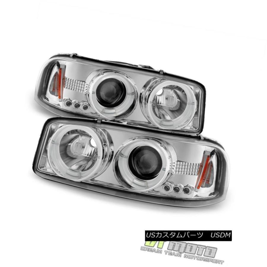 ヘッドライト 1999-2006 GMC Sierra 1500 Yukon Denali LEDハロープロジェクターヘッドライトヘッドランプ 199の画像