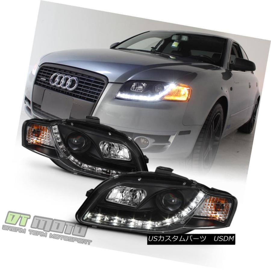 ヘッドライト ブラック2006-2008アウディA4 S4 B7 LEDデイタイム