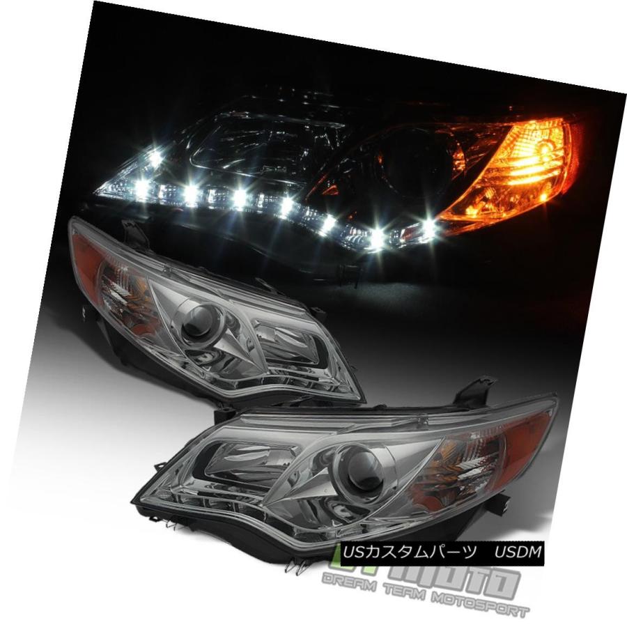 ヘッドライト スモーク2012-2014トヨタカムリLED DRLプロジェクターヘッドライトアフターマーケット12 13 14 Smoked 2012