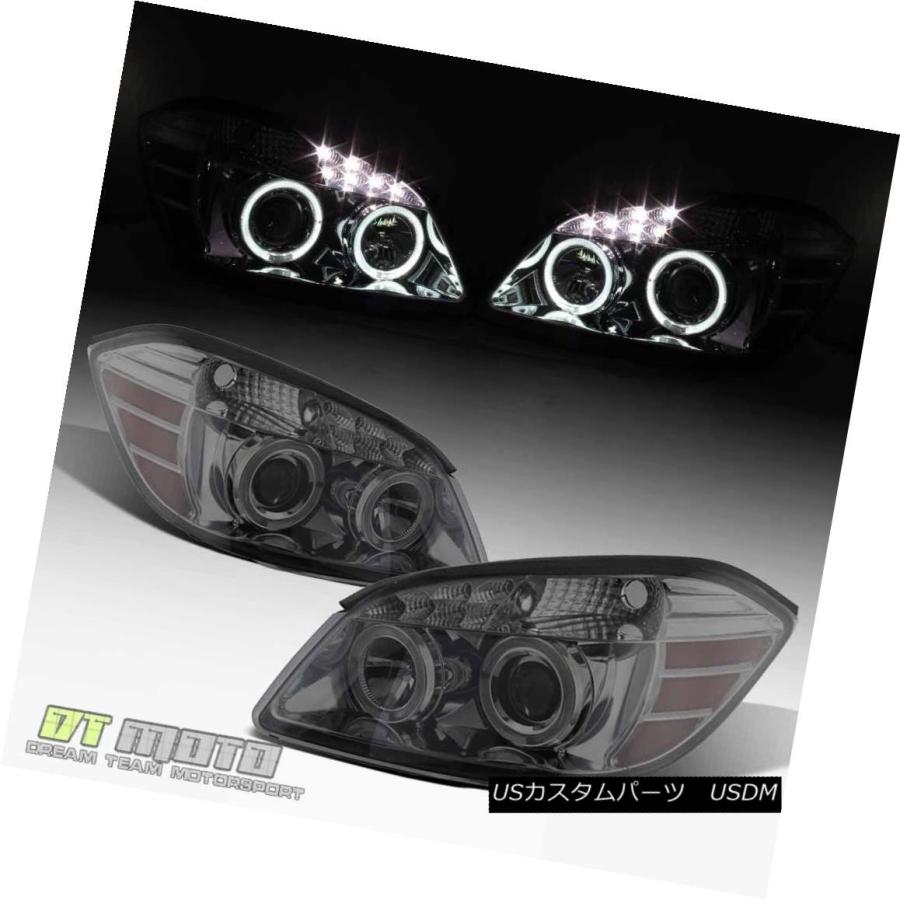ヘッドライト Smoke 2005-2010 Chevy Cobalt 07-10 Pontiac G5 SMD LEDハロープロジェクターヘッドライ