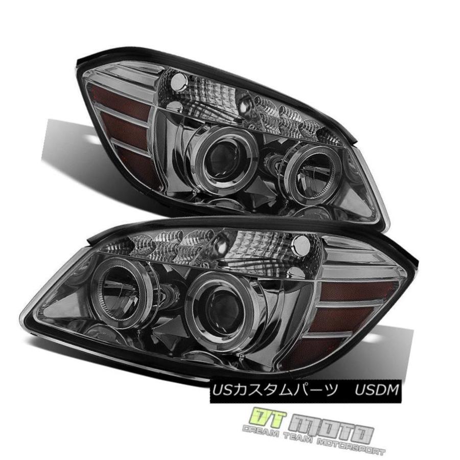 ヘッドライト Smoke 2005-2010 Chevy Cobalt 07-10 Pontiac G5 SMD LEDハロープロジェクターヘッドライの画像