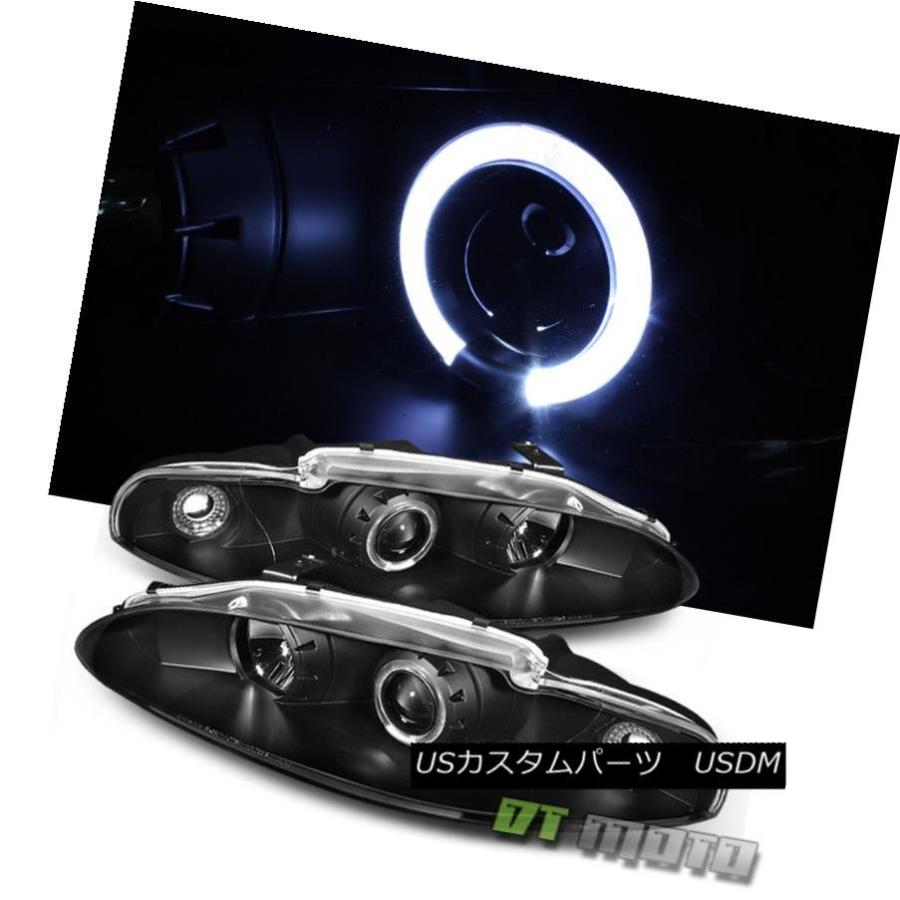 前照灯 1995-1996 Mitsubishi Eclipse LED Haloプロジェクターヘッドライトヘッドランプ左+右 1995-199 自動車-ライト、レンズ-車、バイク、自転車