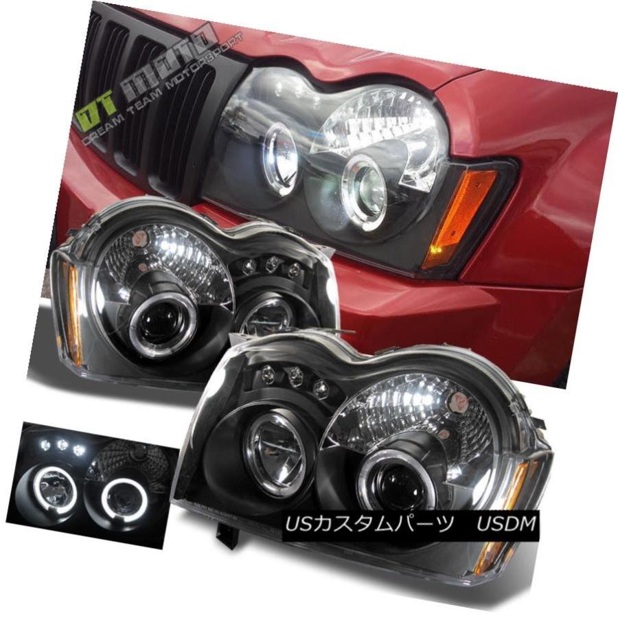 前照灯 Blk 2005-2007 Jeep Grand Cherokee LEDデュアル・月暈・映写機・前照灯Left + R その他ライト-自動車-ライト、レンズ