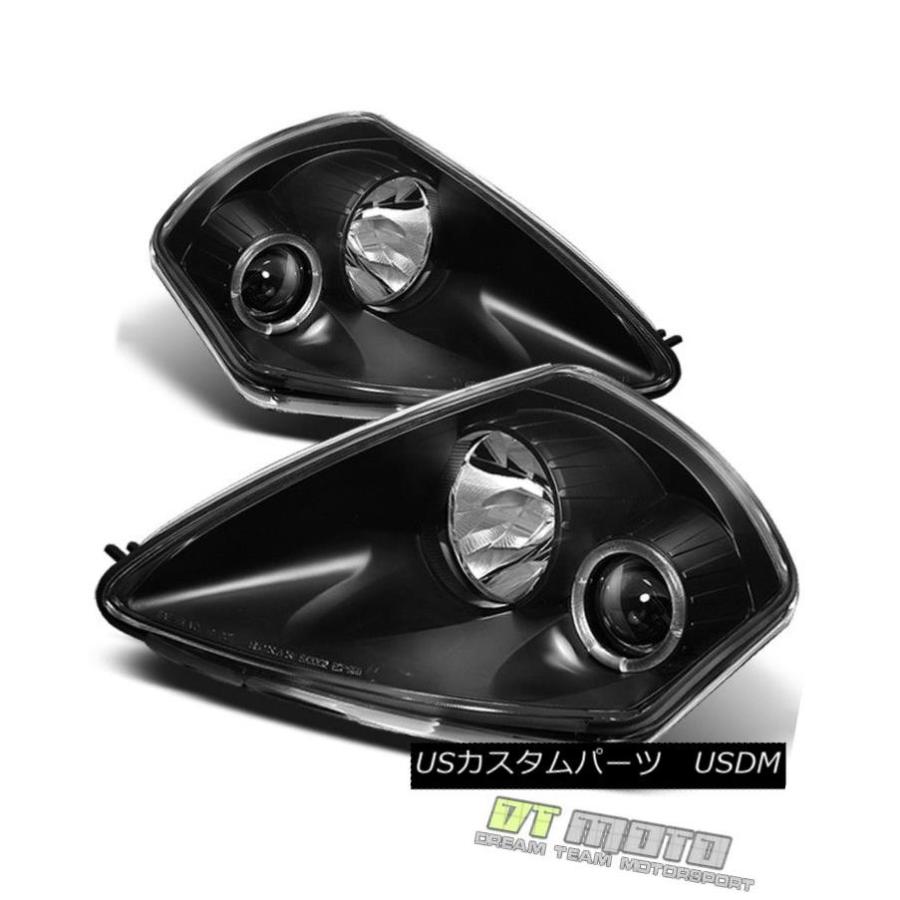 ヘッドライト フィットブラック00-05三菱Eclipse Haloプロジェクターヘッドライトランプ左+右 Fits Black 00-05 Mitsの画像