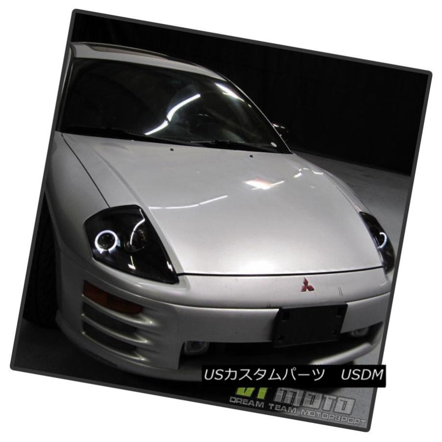 ヘッドライト フィットブラック00-05三菱Eclipse Haloプロジェクターヘッドライトランプ左+右 Fits Black 00-05 Mitsの画像