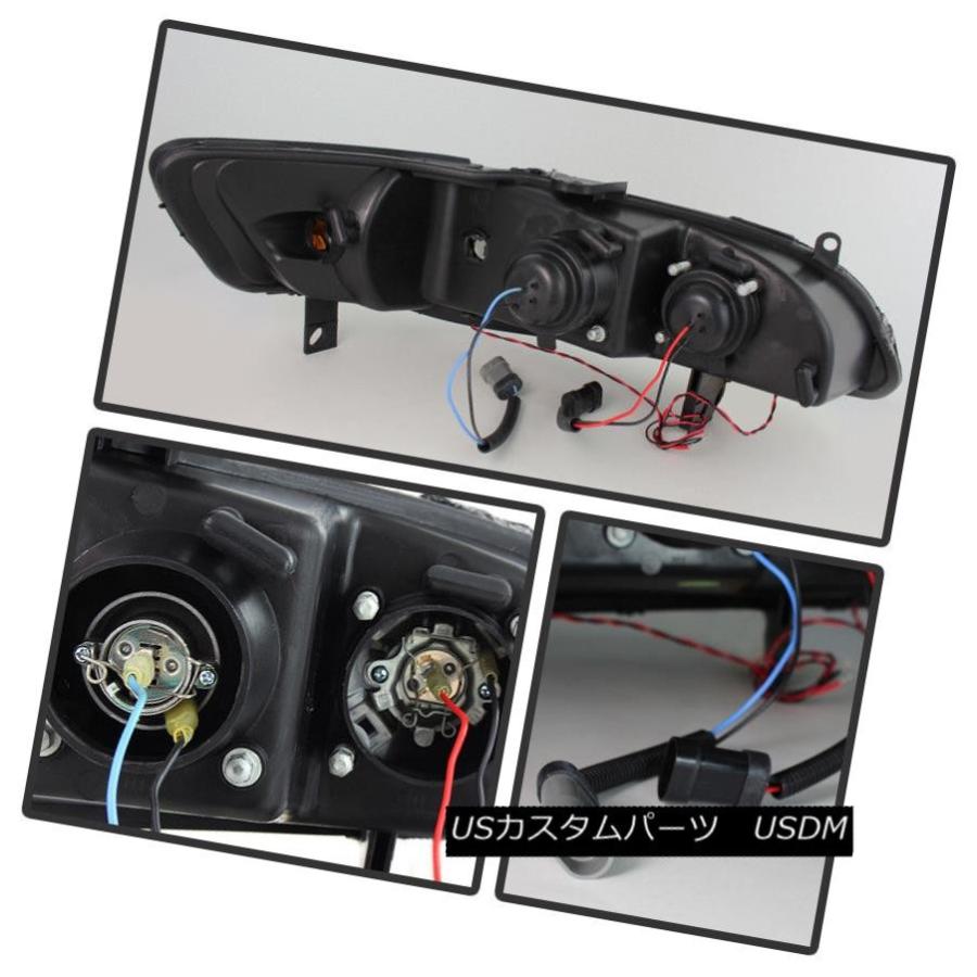 ヘッドライト 1998-2002 Honda Accord 2 / 4Dr LEDハロープロジェクターヘッドライト用左+右 For Black 199の画像