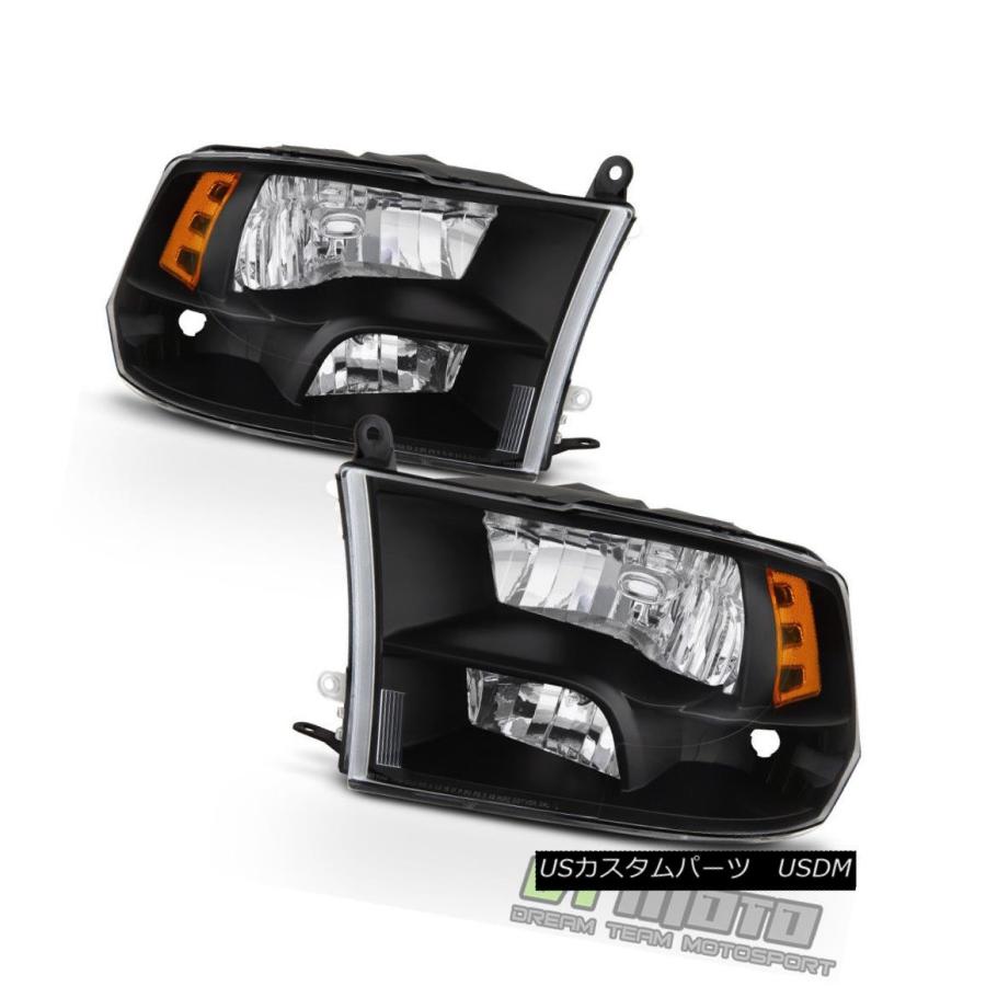 ヘッドライト 2009-2017 Dodge Ram 1500 10-17 2500 3500ヘッドライトブラッククワッドスタイルヘッドランプ 200の画像
