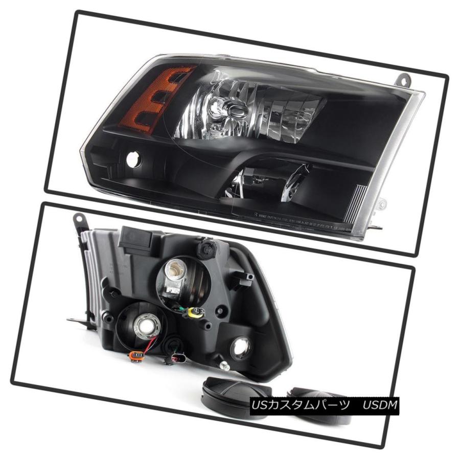 ヘッドライト 2009-2017 Dodge Ram 1500 10-17 2500 3500ヘッドライトブラッククワッドスタイルヘッドランプ 200の画像