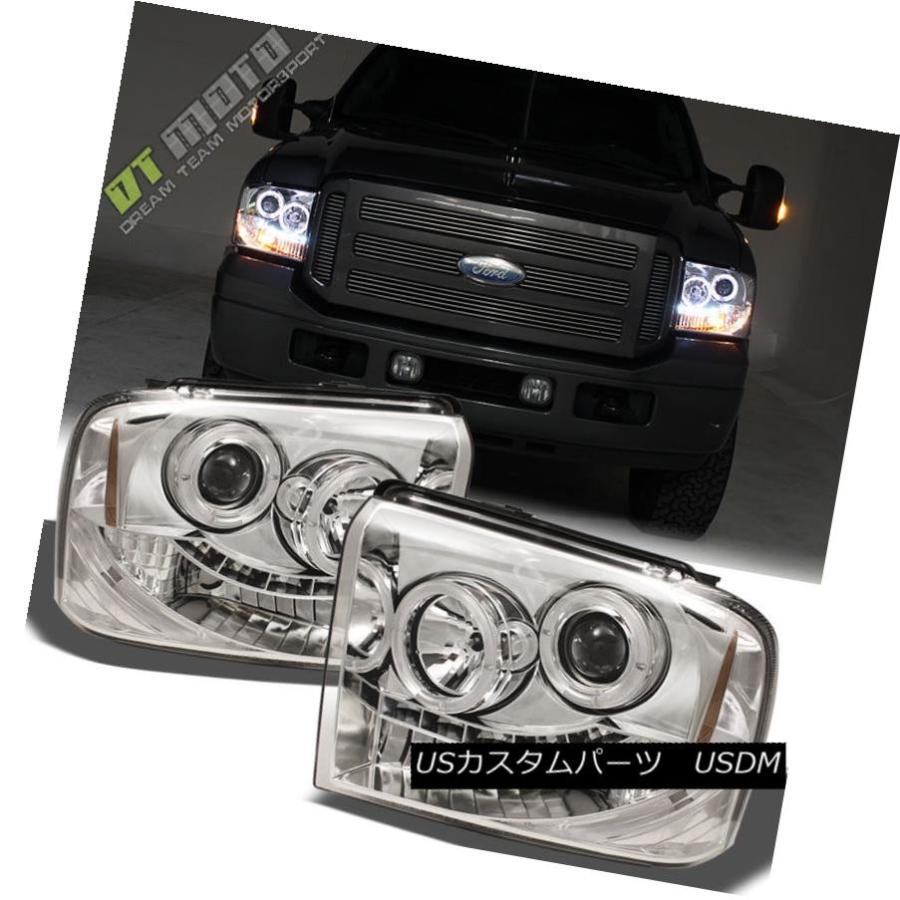 前照灯 2005年2006年2007年Ford F250 F350 F450 Superduty LED Halo映写機前照灯05 自動車-ライト、レンズ