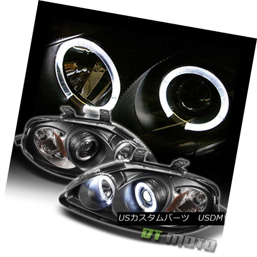 ヘッドライト Blk 1999-2000用Honda Civic LEDハロープロジェクターヘッドライトヘッドランプ左+右 For Blk 1999-