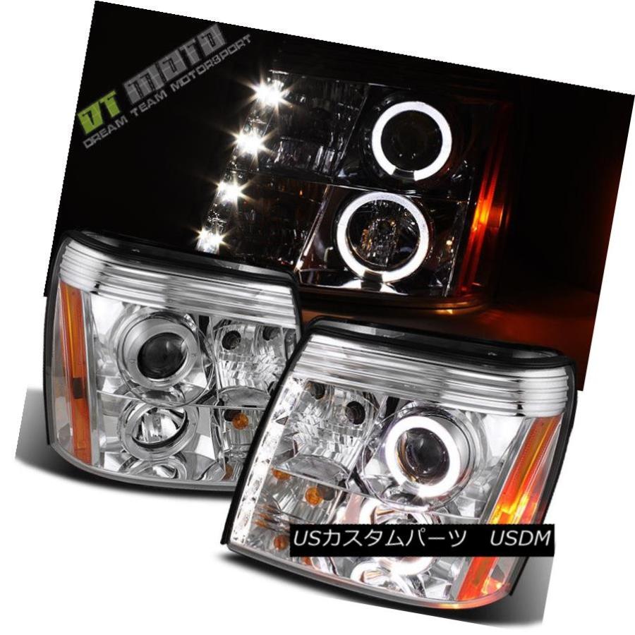 ヘッドライト 2003-2006キャデラックエスカレードDRL LEDプロジェクターハローヘッドライトヘッドライトHIDタイプ 2003-2006 C