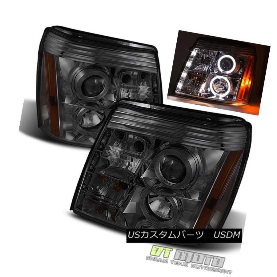 ヘッドライト スモーク2003-2006 Cadillac Escalade LEDハロープロジェクターヘッドライト（Daytime DRL付） Smの画像