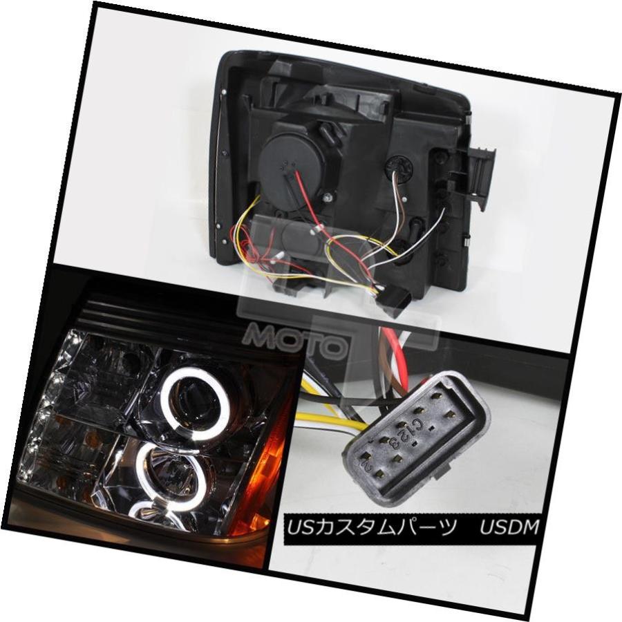 ヘッドライト スモーク2003-2006 Cadillac Escalade LEDハロープロジェクターヘッドライト（Daytime DRL付） Smの画像