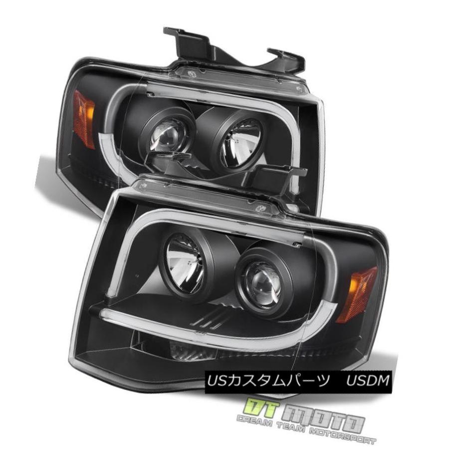 ヘッドライト Blk 2007-2014 Ford Expedition LEDネオンチューブプロジェクターヘッドライト07-14ヘッドランプ Blkの画像