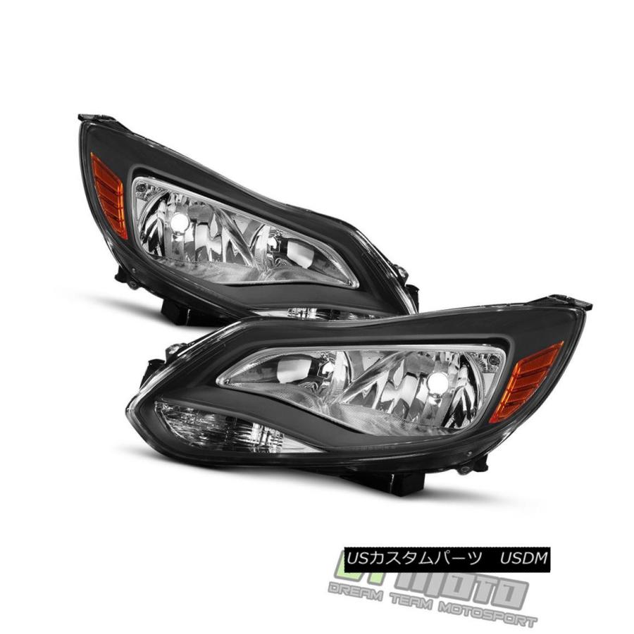 ヘッドライト Black 2012 2013 2014 Ford FocusヘッドライトヘッドランプアフターマーケットペアLeft + Right Bの画像