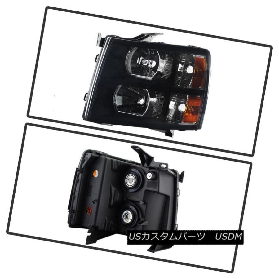 ヘッドライト ブラックスモーク2007-2013 Chevy Silverado 1500 2500 3500ヘッドライト左右07-14 Blackの画像
