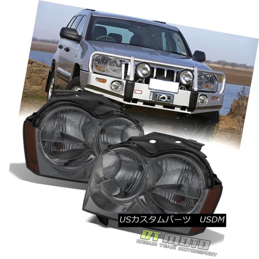 ヘッドライト Smoked 2005 2006 2007ジープグランドチェロキーヘッドライトヘッドランプ05-07 Left + Right Smokの画像