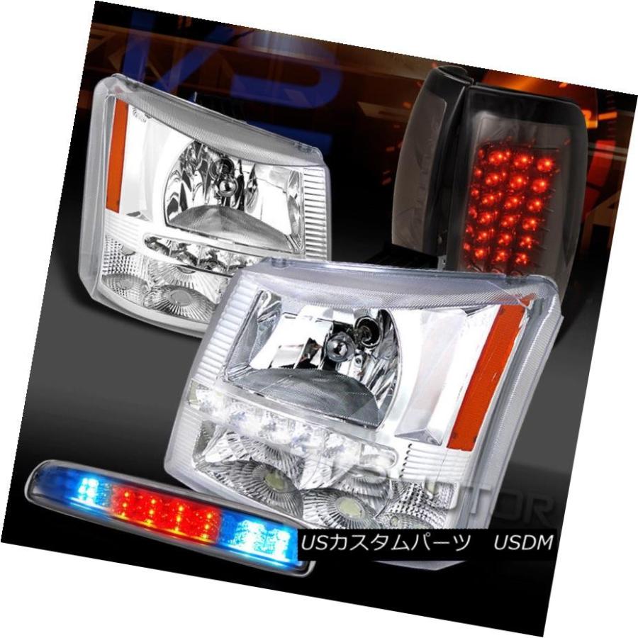 ヘッドライト 03-06 Silverado Clear SMD LED DRLヘッドライト+ 3番ブレーキ+スモークLEDテールランプ 03-06