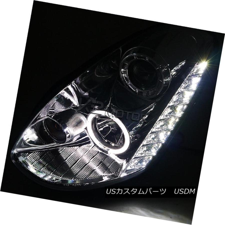 ヘッドライト Chrome for 05-06 G35 4Dr SMDハロープロジェクターヘッドライト+ LEDフォグランプDRLキット Chromeの画像