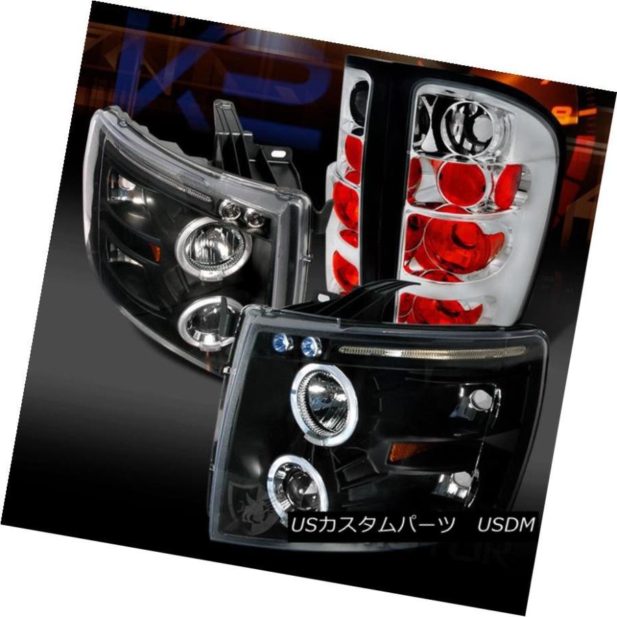 ヘッドライト 07-14 Chevy Silverado 1500ブラックLEDハロープロジェクターヘッドライト+ Cle