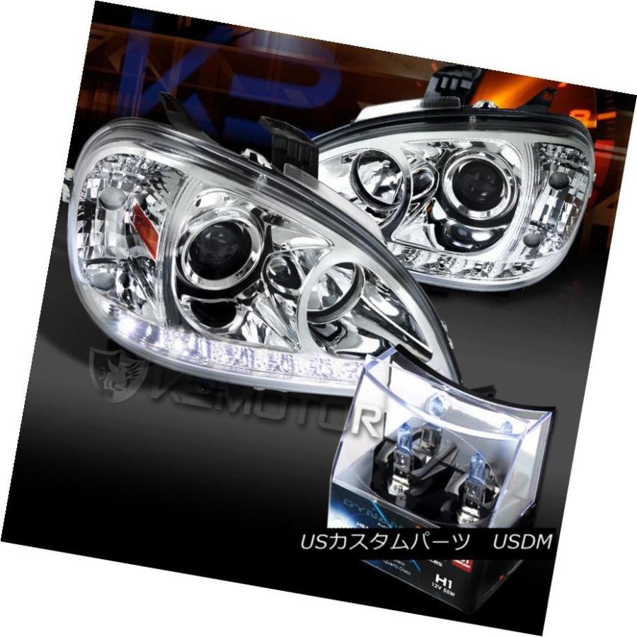 ヘッドライト 02-05ベンツW163 MLクラスのクロムSMD DRLプロジェクターヘッドライト+ H1ハロゲン電球 02-05 Benz W163