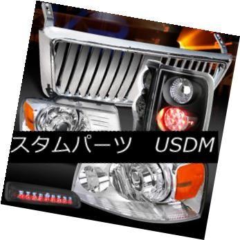 ヘッドライト 04-08 F150クロームプロジェクターヘッドライト+ Fron   tグリル+ブラックLEDテールティント第
