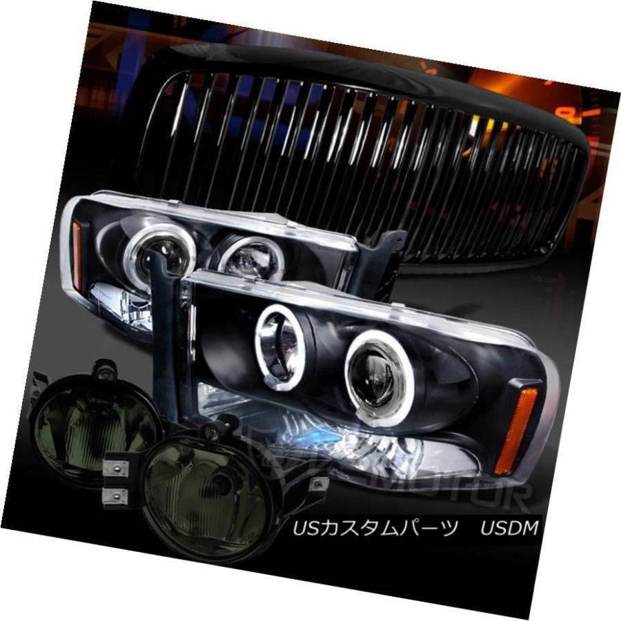 ヘッドライト 02-05 Ram Black Halo LEDプロジェクターヘッドライト+ Ver  <tt> Grille + Smoke