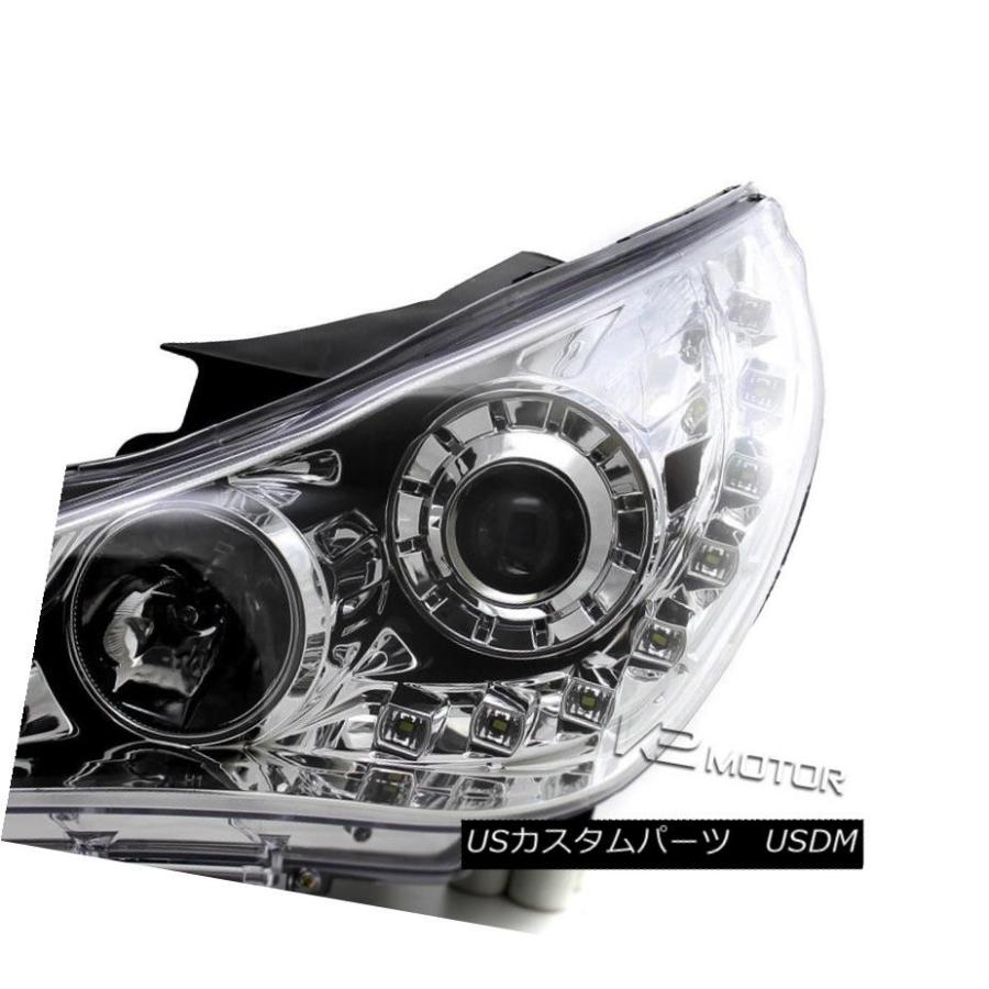 ヘッドライト 11-14ソナタクロムSMD LED DRLプロジェクターヘッドライト+ H3ハロゲン電球用 For 11-14 Sonata Chroの画像