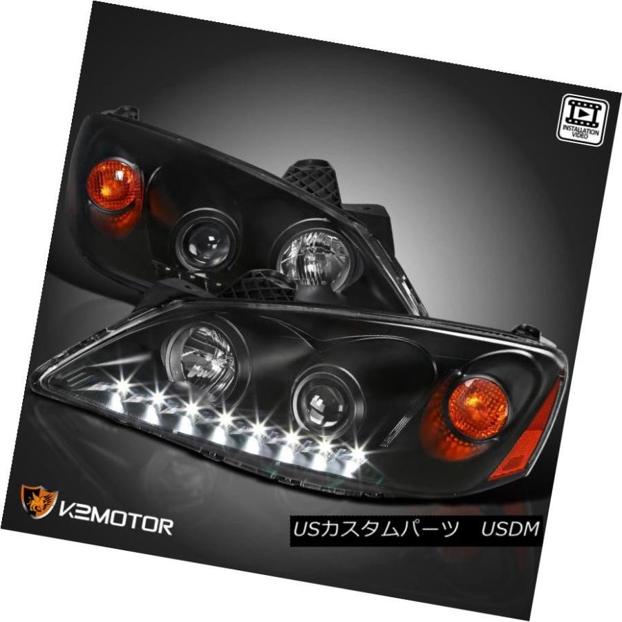 前照灯 2005-2010ポンティアックG6 LEDプロジェクターヘッドライトヘッドランプブラック左+右 2005-2010 Pontiac G 自動車-ライト、レンズ-その他ライト