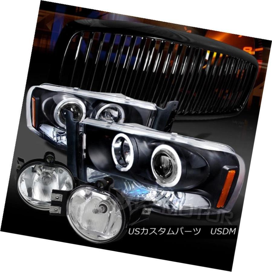 ヘッドライト 02-05 Ram Black Halo LEDプロジェクターヘッドライト+ Ver  \u003ctt\u003e Grille + Chrom