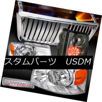 ヘッドライト 04-08 F150クロームプロジェクターヘッドライト+   ntグリル+ 3ストップ+スモークLEDテールラン
