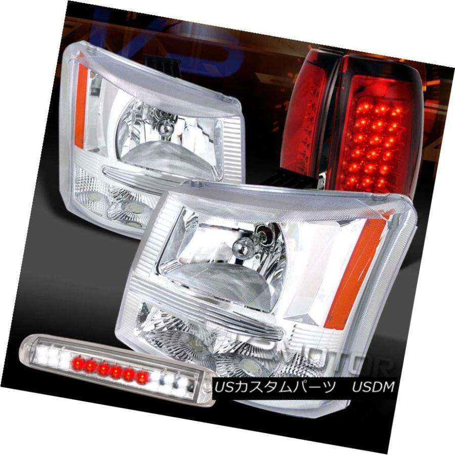 ヘッドライト 03-06 Silverado 1500クロームヘッドライト+ LED第3ブレーキ+レッドLEDテールランプ 03-06 Silvera