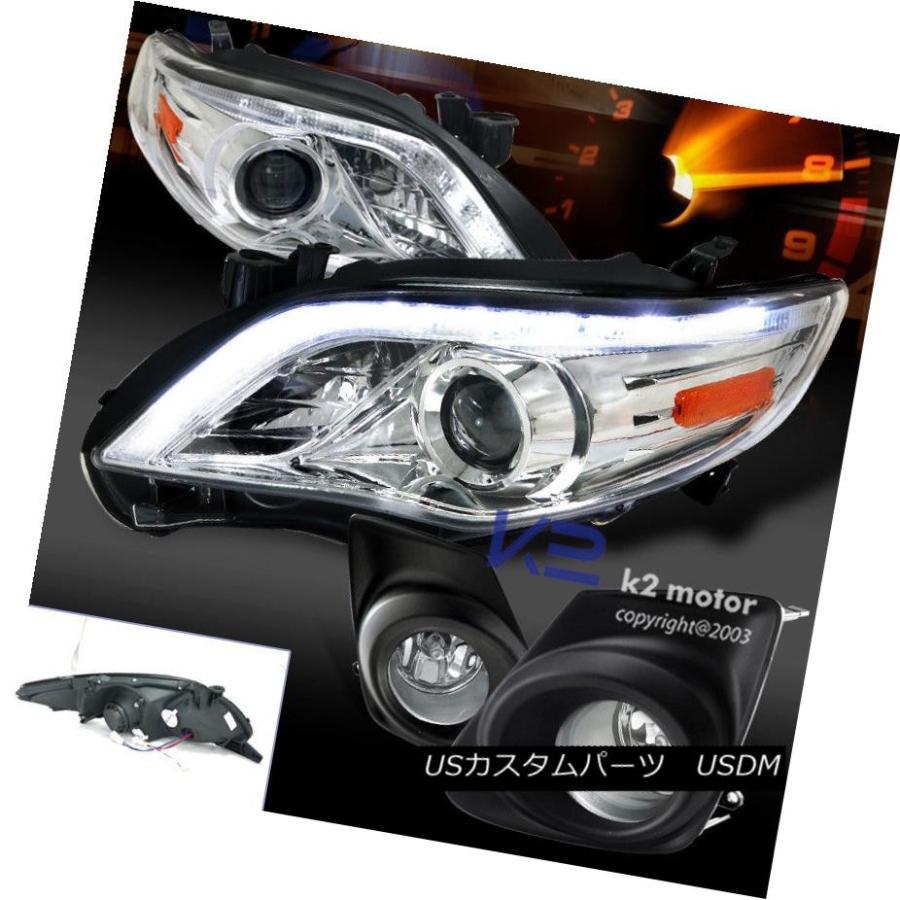 ヘッドライト フォードランプごとに11-13トヨタカローラクロームR8 LED DRLプロジェクターヘッドライト+バーン 用
